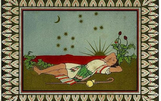 Owen Jones, 'Jospeh Dreams of Stars,' from "The History of Joseph and His Brethren" (Day & Son, 1869, scanned and archived at www.OldBookArt.com). (Wikimedia Commons)