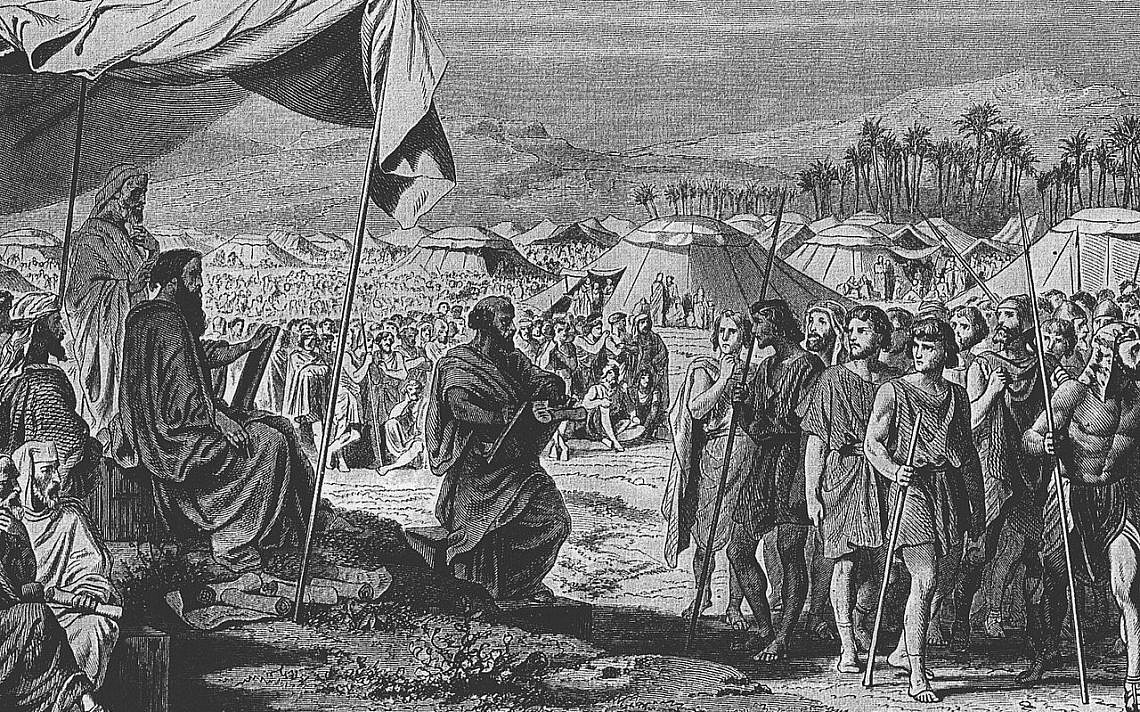 The Numbering of the Israelites, as in Numbers 1, engraving by Henri Félix Emmanuel Philippoteaux (1815–1884)