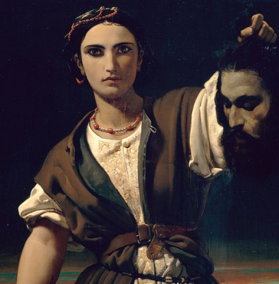 יהודית עם ראשו של אולפרנא (ציור: ז'ולס קלוד סיגלר)