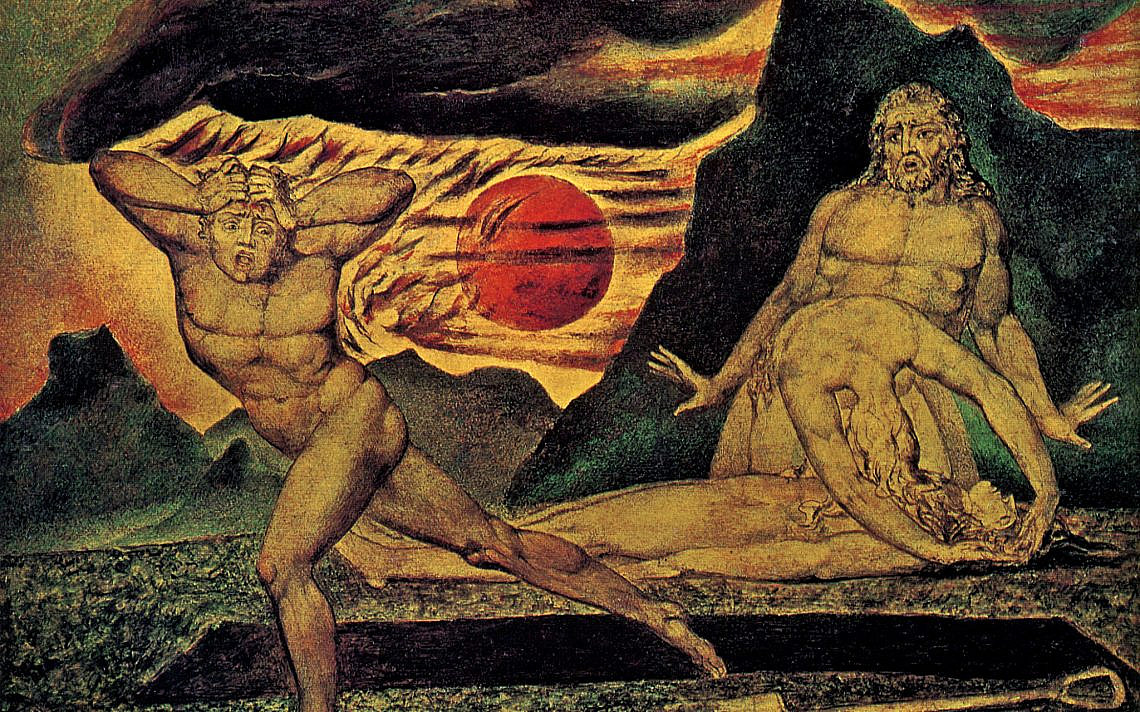 אדם וחוה מוצאים את גופת הבל, ויליאם בלייק, 1826